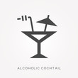 © ductru - Silhouette icon alcoholic cocktail