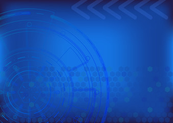 Digital technology background. Sci fi futuristic abstract background. Modern technology concept. Blue Design. Template for presentation, banner, flyer, report, poster, magazine A4 Vector AI10