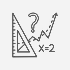 Math icon line symbol. Isolated vector illustration of  icon sign concept for your web site mobile app logo UI design.