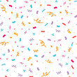 Colorful confetti seamless repeat pattern. Great for a birthday party or an event celebration invitation or decor. Surface pattern design.