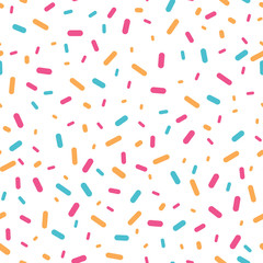 colorful confetti sprinkles seamless pattern. great for a birthday party or an event celebration inv
