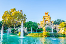 Cascada Monumental Fountain In The Ciutadella Park Barcelona, Spain.