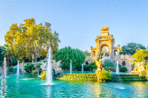 cascada monumental fountain in the ciutadella park Barcelona, Spain Wallpaper Mural