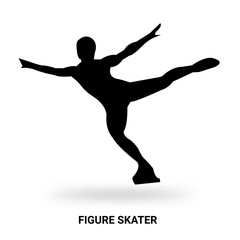Wall Mural - figure skater silhouette isolated on white background