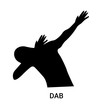 dab icon on white background, in black, vector icon illustration
