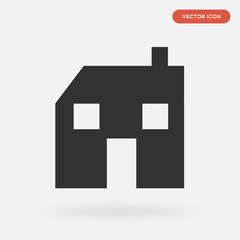 Wall Mural - house icon isolated on grey background, in black, vector icon illustration