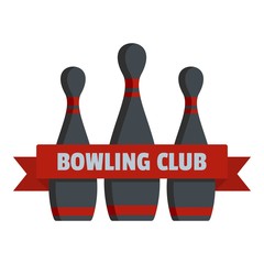 Wall Mural - Bowling club logo. Flat illustration of bowling club vector logo for web