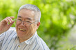 © beeboys - 自然の緑背景とシニア日本人男性