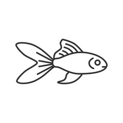 Aquarium goldfish linear icon