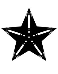 Secorative star in a blck - white colors