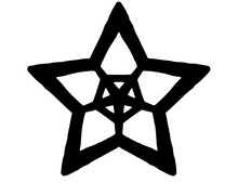 Decorative Abstraction Star In A Black - White Colors