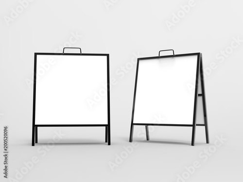 Blank White Square A Frame Metallic Outdoor Advertising Sandwich Stand Mockup Set Isolated 3d Rendering Clear Street Signage Board Mock Up A Board With Metal Frame Template Buy This Stock Illustration And