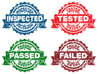 Wall Mural - Inspected Tested Passed Failed Stamps