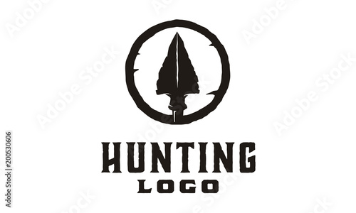 Fotografía Native Indian Spear Arrowhead for Hunting, Hunt, Hunter Vintage Grunge Retro Hip