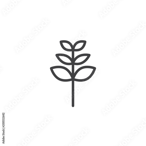 Fotomural Rowan tree leaf outline icon