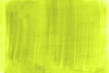 Toxic yellow green watercolor texture hand painted background color hand drawn splashing on the paper