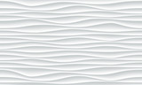 White wave pattern background with seamless horizontal wave wall texture. Vector trendy ripple wallpaper interior decoration. Seamless 3d geometry design
