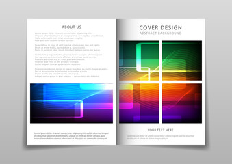 Wall Mural - vector brochure template, bifold design. magazine cover.