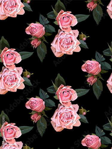 kwiatowy-wzor-bezszwowe-tlo-akwarele-rozowe-roze-ogrodowe-w-recznie-rysowane