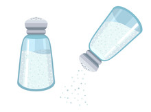 Vector Salt Shaker Simple Style Flat Icon Salting