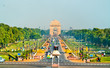 View of Rajpath ceremonial boulevard from the Secretariat Building towards the India Gate. New Delhi