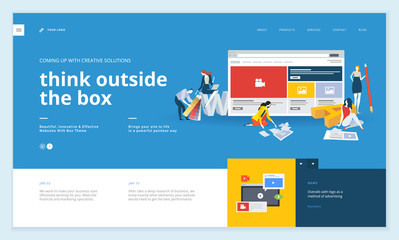 creative website template design. vector illustration concept of web page design for website and mob