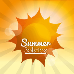 Poster - summer solstice sun rays season climate blurred background vector illustration