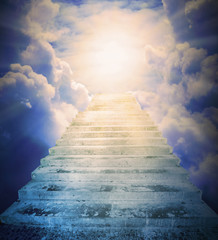Wall Mural - The Stairs to heaven. Way for a salvation . Religion metaphor.