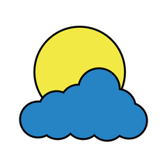 Poster - cloud sun weather day image vector illustration