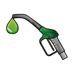 Sticker - station biofuel pump nozzle drop sustainable vector illustration drawing