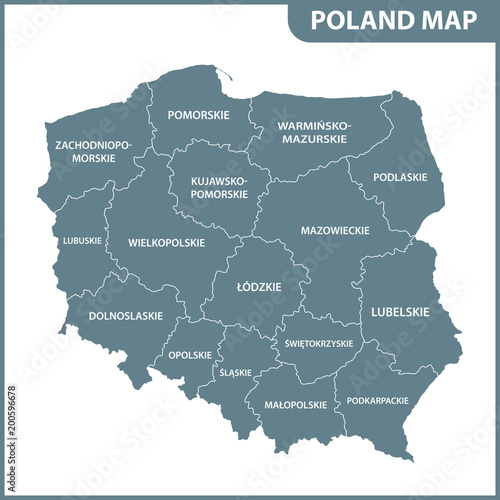 Dekoracja na wymiar  szczegolowa-mapa-polski-z-regionami-lub-stanami