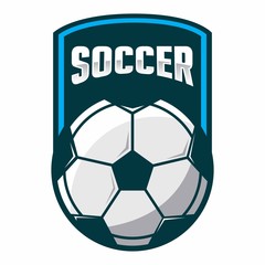 Wall Mural - Soccer badge, football logo sport