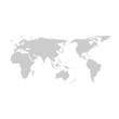 © TechSolution - Grey world map vector flat design.
