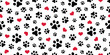 © CNuisin - Dog Paw Seamless pattern vector heart isolated scarf valentine wallpaper background
