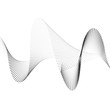 Abstract smooth curved lines from dots halftone Design element Technological background with a line in the wave form Stylization of a soundwave Smooth wavy lines for design technology waveform Vector