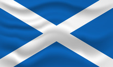 Waving Flag Of Scotland. Vector Illustration For Your Design.