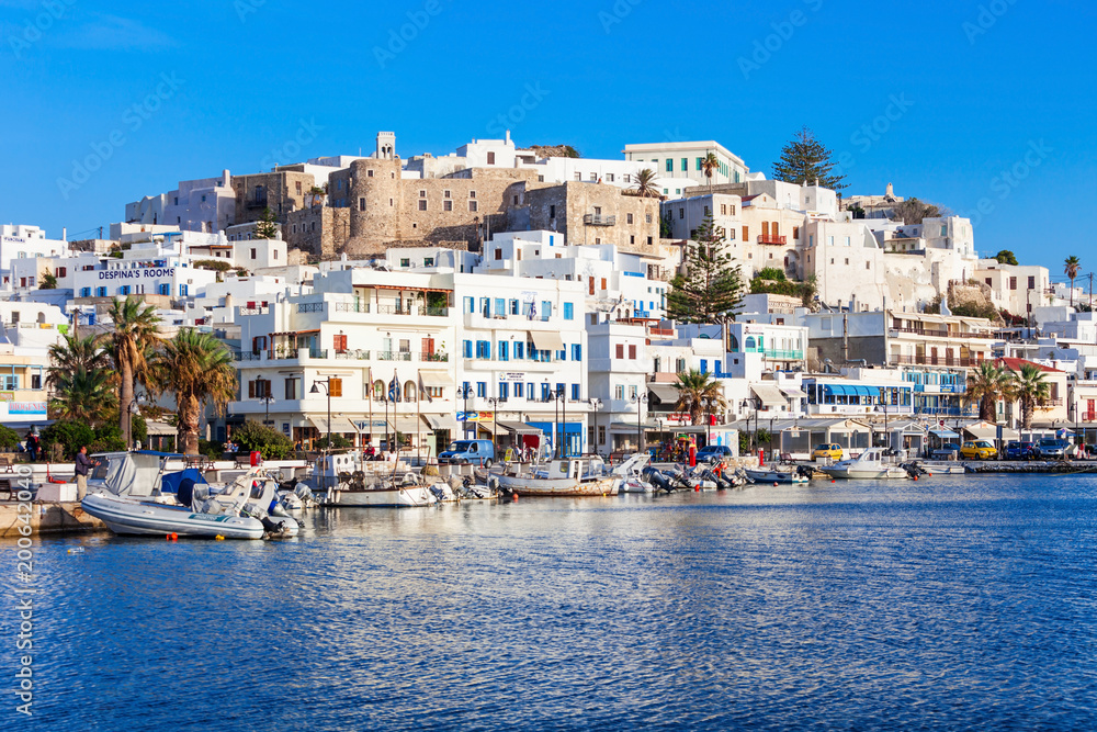 Port in Naxos, Greece - obrazy, fototapety, plakaty 