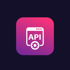 Sticker - API technology vector icon