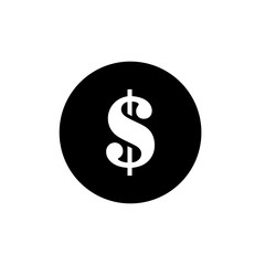 Dollar icon, money symbol, vector illustration flat design graphic