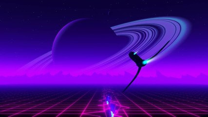 Wall Mural - VJ 80's Synthwave Emotions