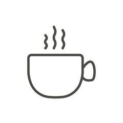 Coffee cup icon vector. Outline hot drink. Line coffee cup symbol.