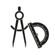 © ashatan_natasha - Divider and protractor black icons