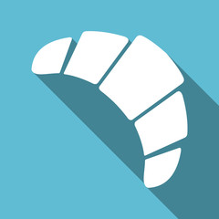 Poster - Croissant symbol flat design vector blue icon