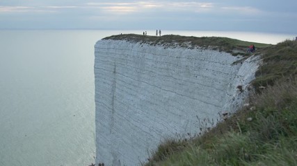tourists on beachy head's cliff top
