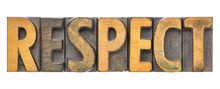 Respect - Isolated Word In Wood Type