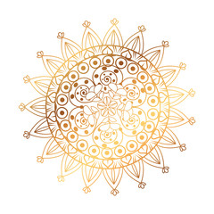 Poster - golden and circular mandala vector illustration design