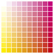 © Alfonsodetomas - Color chart yellow magenta print production color guide ink catalog used in graphic arts, prepress and printing