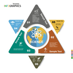 Wall Mural - Geometric infographic template for 6 steps