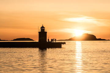 Wall Mural - Sunset in Aalesund Town in Norway