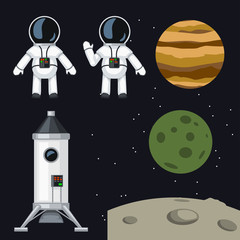 Wall Mural - space program set